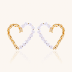 Pearl Heart Statement Earrings