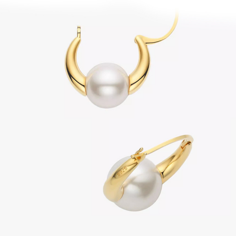 Pearl Hoop Statement Earrings