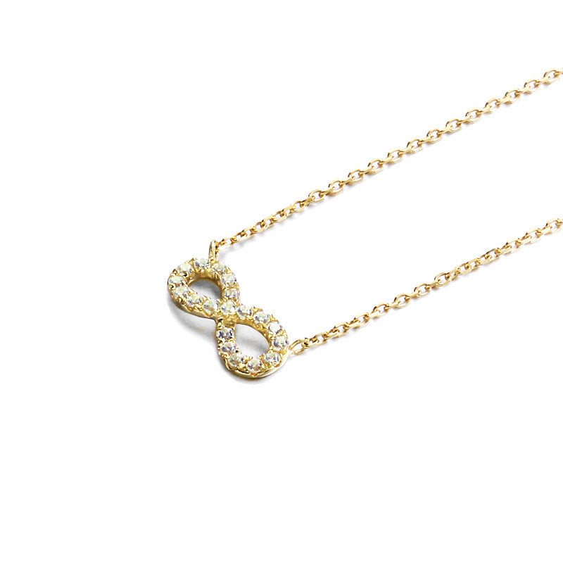 9K Solid Yellow Gold Infinity Necklace