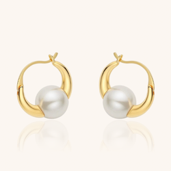 Pearl Hoop Statement Earrings