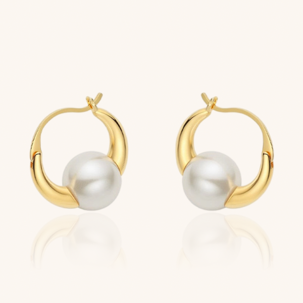 Pearl Hoop Statement Earrings