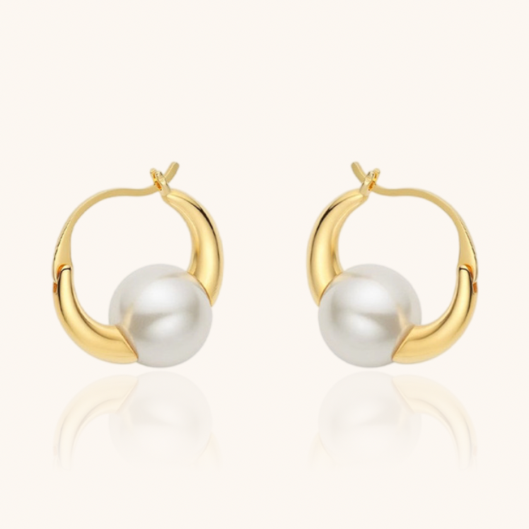 Pearl Hoop Statement Earrings