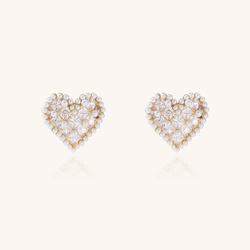 Heart Pearl Stud Statement Earrings