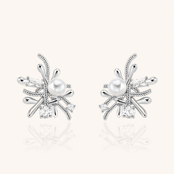 Firework Pearl Stud Statement Earrings