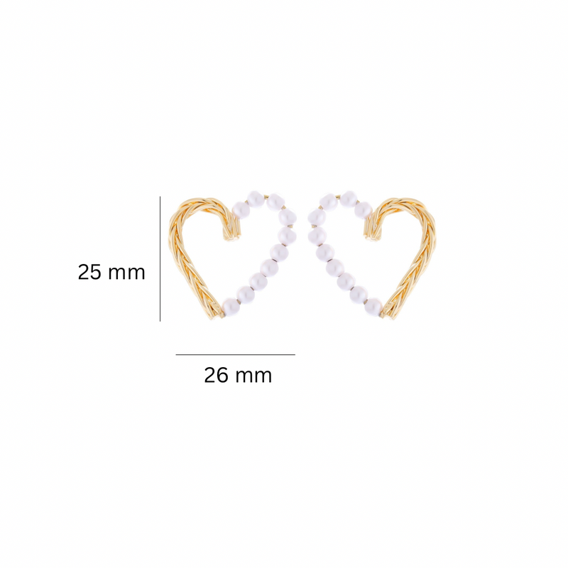 Pearl Heart Statement Earrings