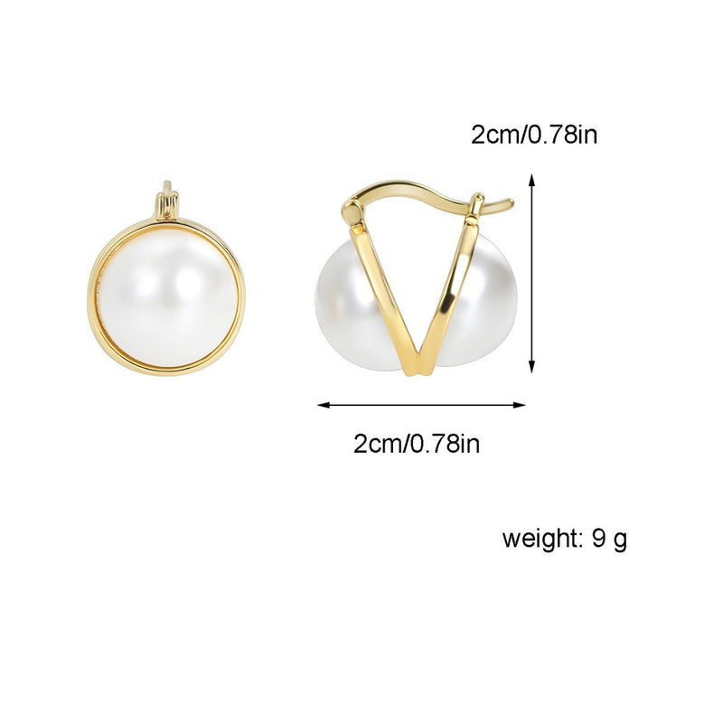 Round Pearl Statement Earrings