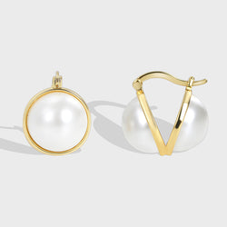 Round Pearl Statement Earrings