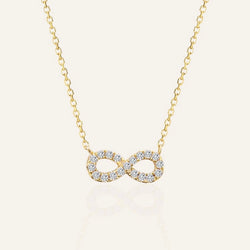 9K Solid Yellow Gold Infinity Necklace