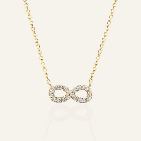 9K Solid Yellow Gold Infinity Necklace