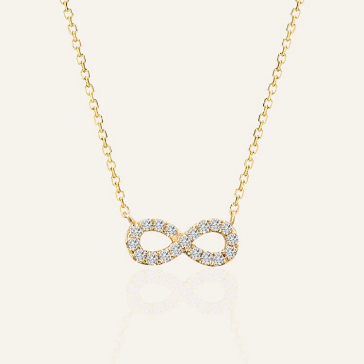 9K Solid Yellow Gold Infinity Necklace