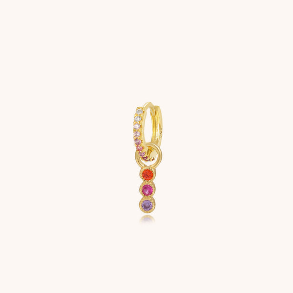 Pink Trio Color Czs Earring Charm