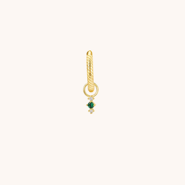 Green Tassel Czs Earring Charm