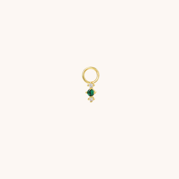 Green Tassel Czs Earring Charm