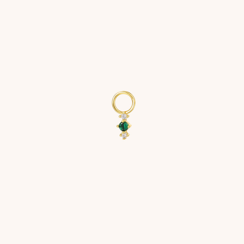 Green Tassel Czs Earring Charm