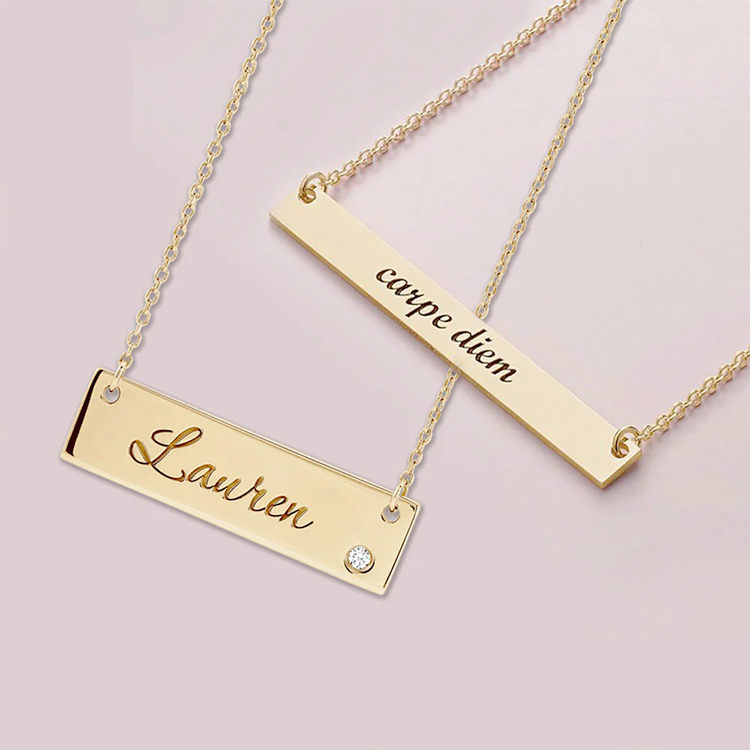 Personalised Engraved Bar Necklace