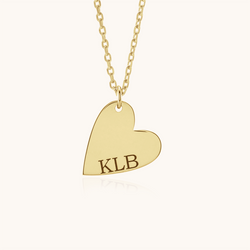 Personalised Engraved Side Heart Necklace