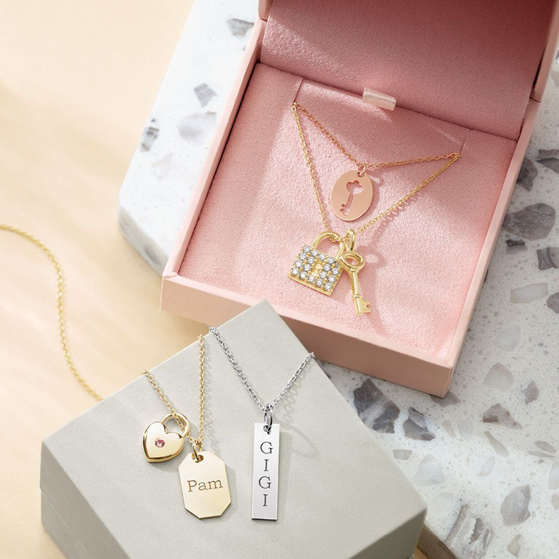 Personalised Engraved Heart Lock Necklace