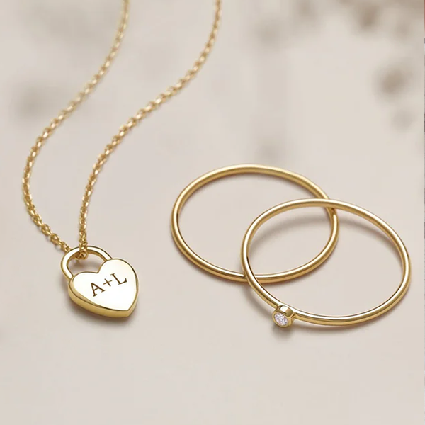 Personalised Engraved Heart Lock Necklace