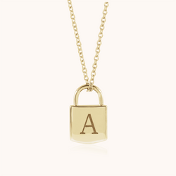 Personalised Engraved Pad Lock Necklace