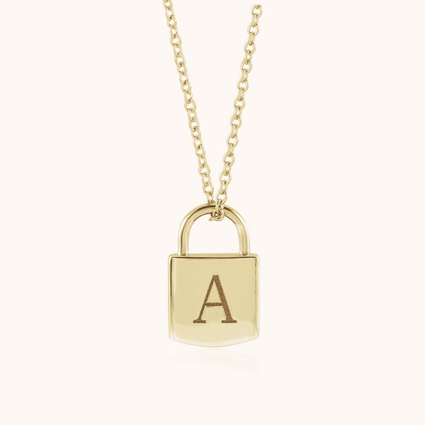 Personalised Engraved Pad Lock Necklace