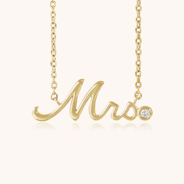 "Mrs" Dainty Handwritten Necklace