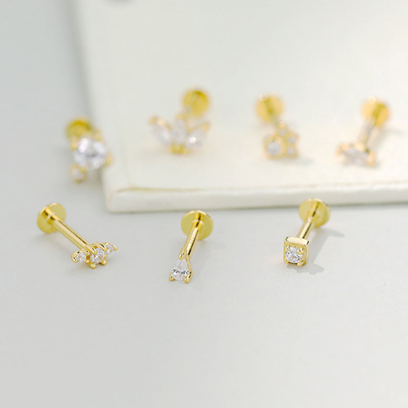 Shining Line Flatback Earring