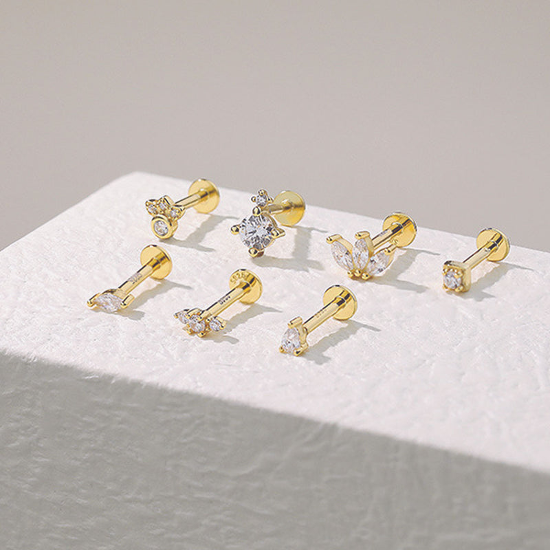 Trio Marquise Flatback Earring