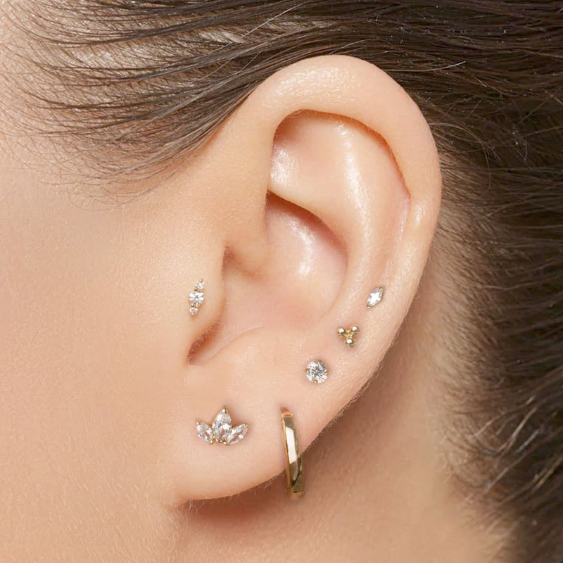 Trio Marquise Flatback Earring