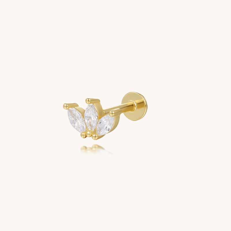 Trio Marquise Flatback Earring