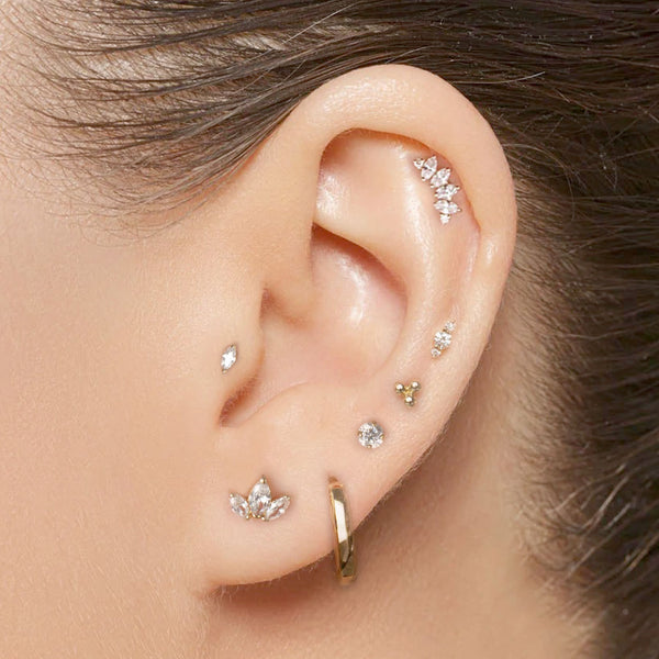 Marquise Cluster Flatback Earring