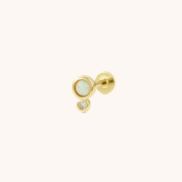 Dainty Opal Flatback Earring