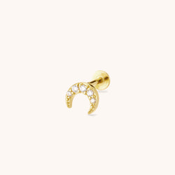 Dainty Moon Flatback Earring