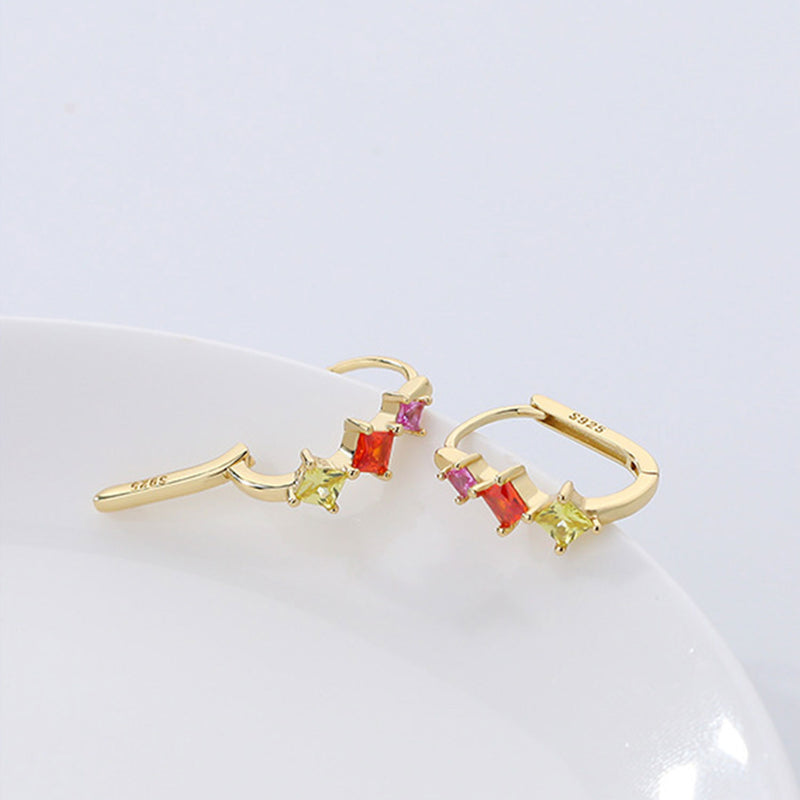 Trio Color Czs Hoop Earring