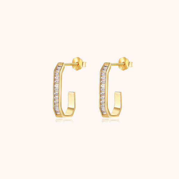 Pave C Huggie Earring