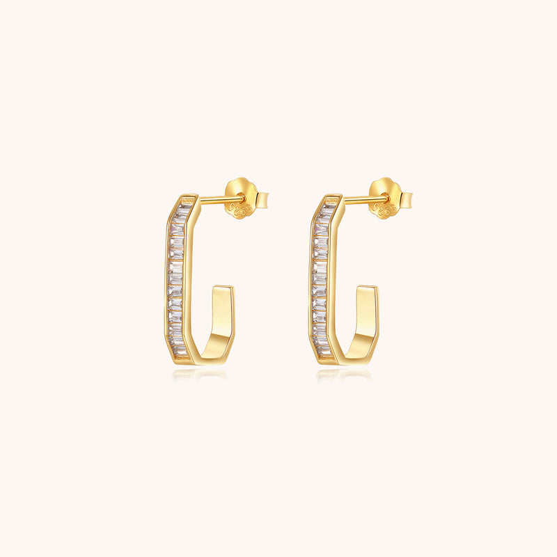 Pave C Huggie Earring