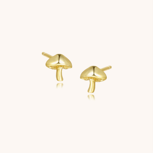 Tiny Mushroom  Stud Earring