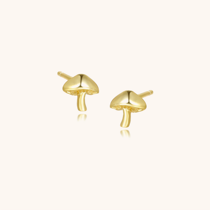 Tiny Mushroom  Stud Earring