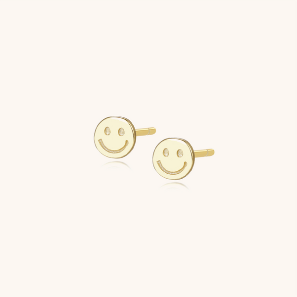 Tiny Happy Icon Stud Earring