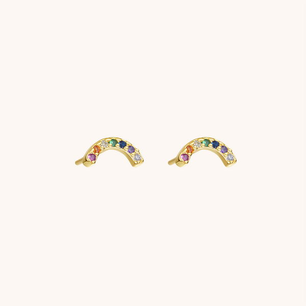 Rainbow Czs Stud Earring