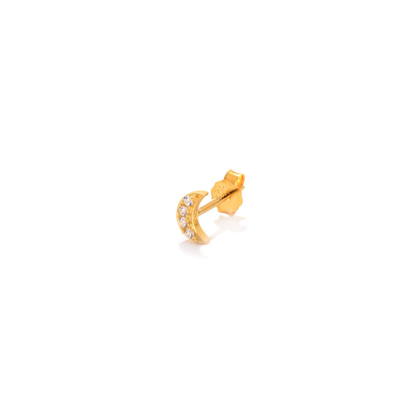 Tiny Moon Stud Earring