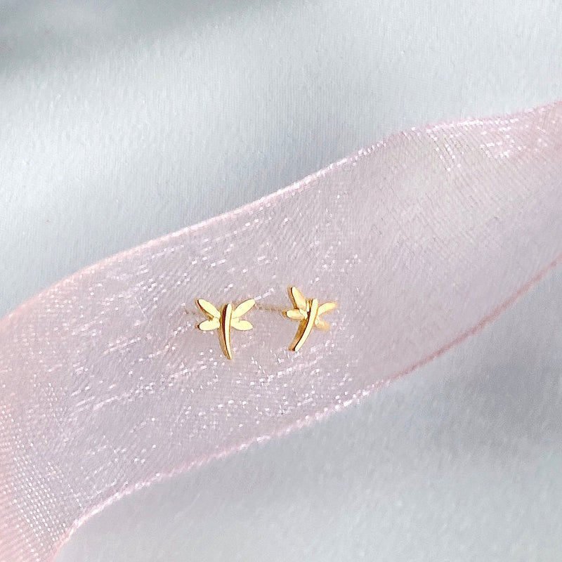 Tiny Dragonfly Stud Earrings