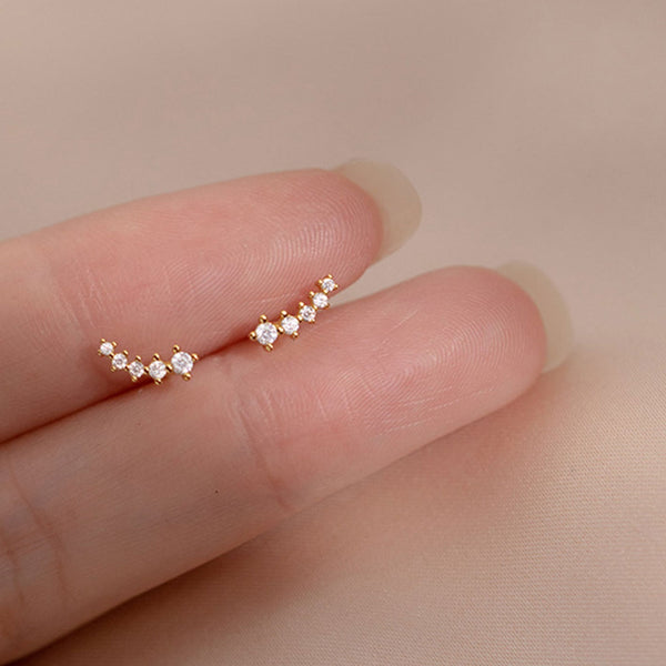 Pave Curve Stud Earrings