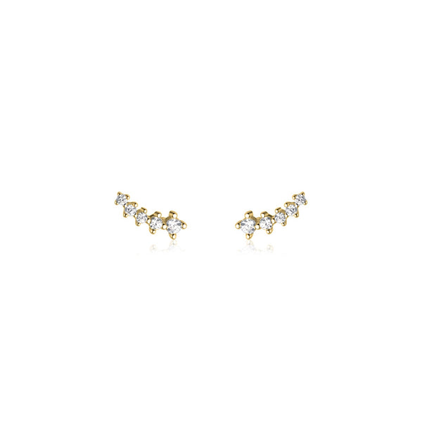 Pave Curve Stud Earrings