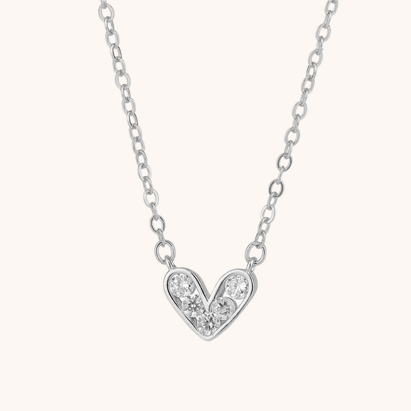 Dainty Czs Heart Necklace