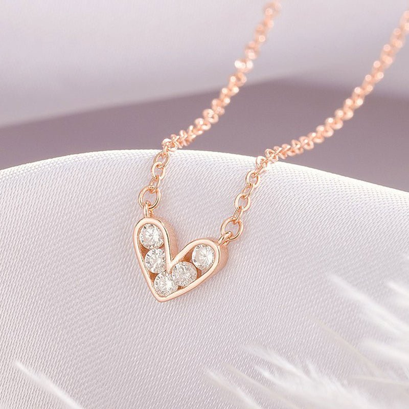 Dainty Czs Heart Necklace