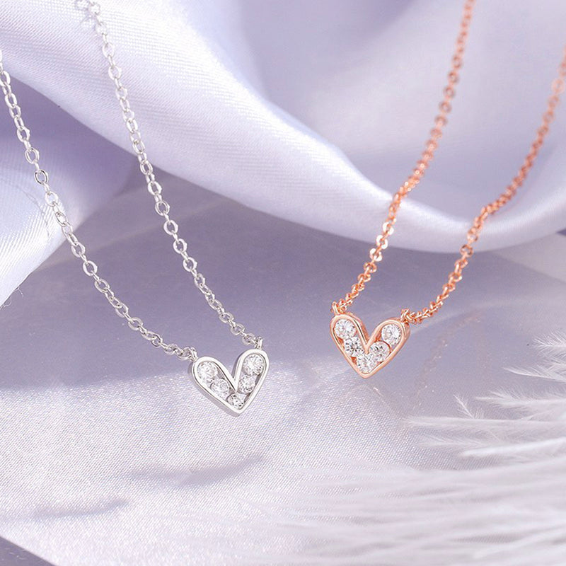 Dainty Czs Heart Necklace