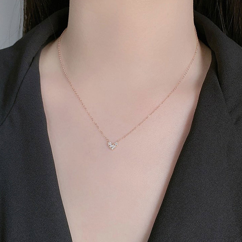 Dainty Czs Heart Necklace