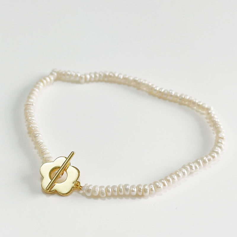 Fresh Water Pearl Flower Clasp Bracelet