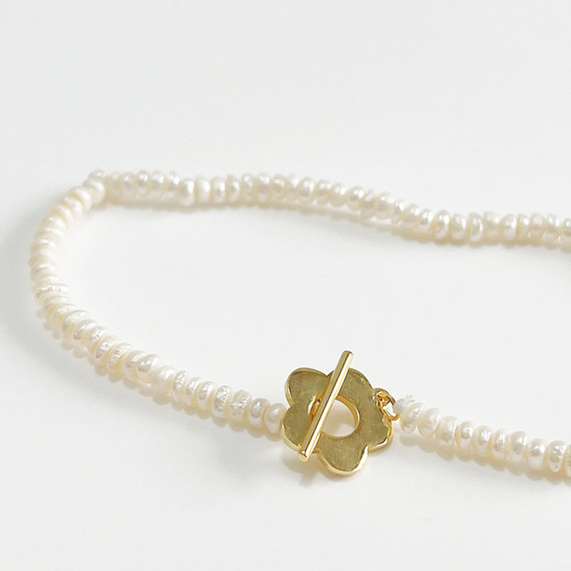 Fresh Water Pearl Flower Clasp Bracelet