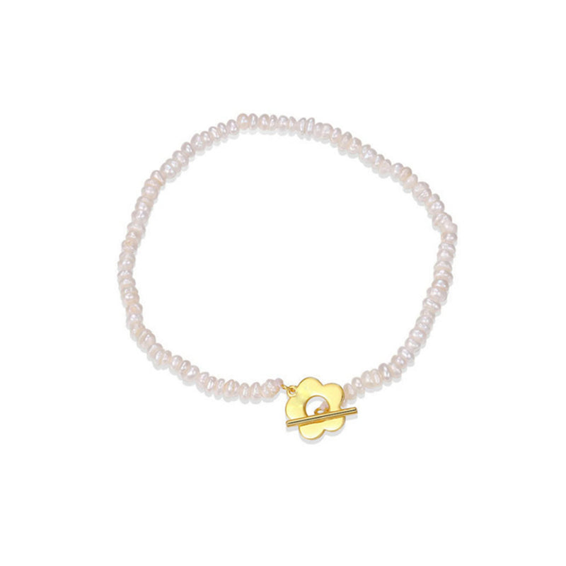 Fresh Water Pearl Flower Clasp Bracelet